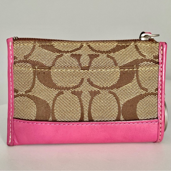 Coach Monogram Pink Leather Cardholder - Picture 4 of 10